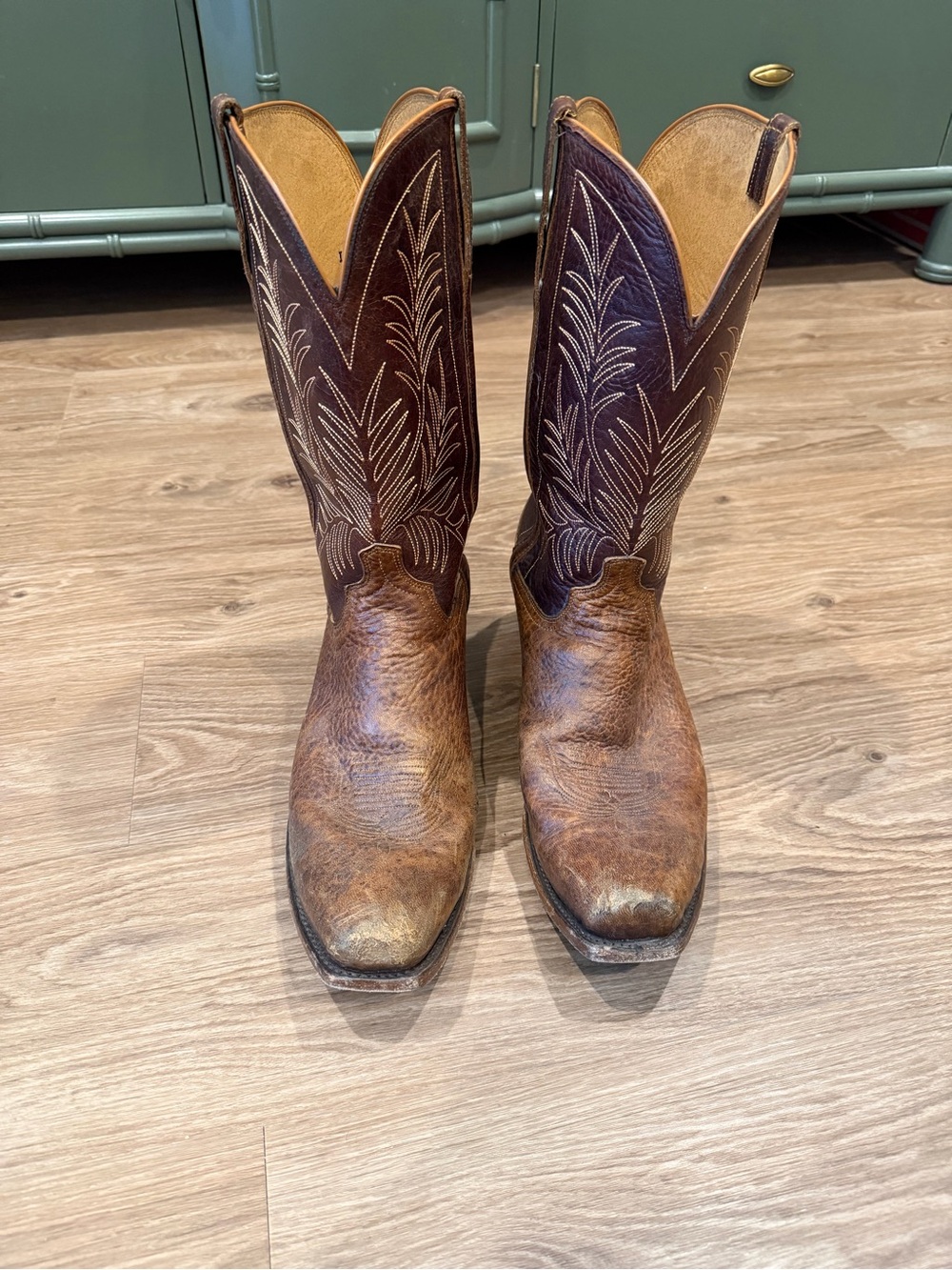 RARE Lucchese Paxson Moose Leather Boots Mens size 14D - Picture 4 of 10